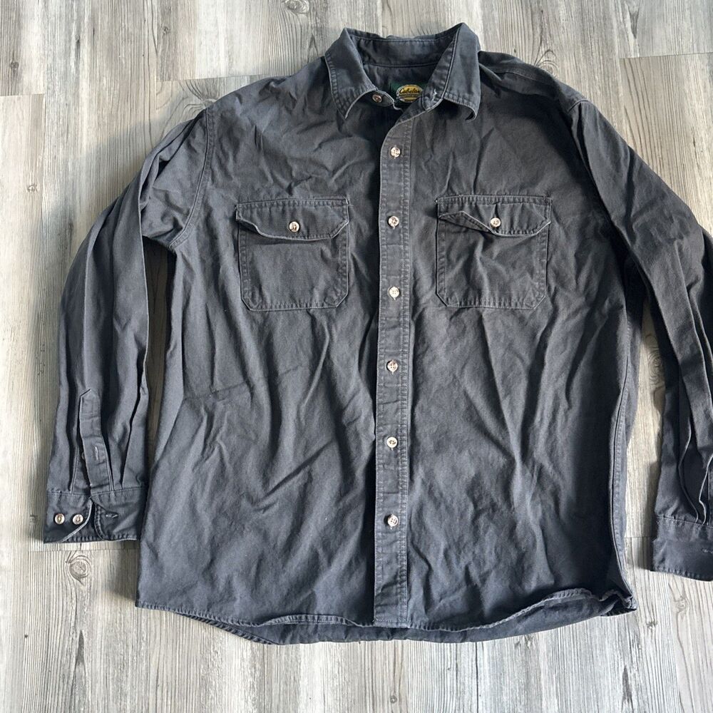 Cabela’s gray button down Outdoor Heavyweight 100% Cotton shirt jacket Size L